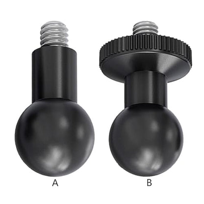 4 Piece 17mm Ball Head Mount Adapters Featuring 1/4 Inch Screw Compatible for Camera and Device Mounting Systems Action Camera Mount (A Model) - color: A model