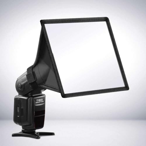 REFLEX CAMERA Universal Softbox Flash Diffuser 6.7 x 5.9in | Foldable Portable Light Modifier for DSLR Speedlite | Soft Even Lighting with Storage Pouch | Compatible with Nikon Canon Sony Flash Units - size: 17×15cm (6.7×5.9in)