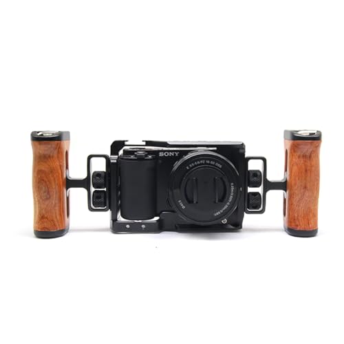 Adjustable Left/Right Camera Cage Handle, Wooden Side Handle Handgrip for EOS RP/A7ii/A7iii/EOS R50/EOS R100/A6700/Z6 ii/Z6 iii/Z7 ii/A7M4/ZV-E10/ZV-E10 ii Cam Cage