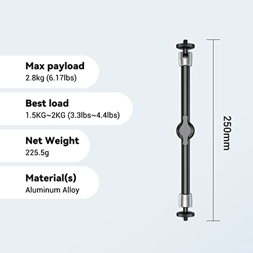 SmallRig 9.8 inch Adjustable Articulating Magic Arm with Both 1/4" Thread Screw for LCD Monitor/LED Lights - 2066B - style: 1-Pack