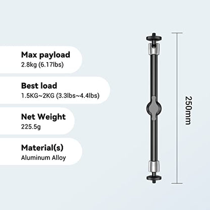 SmallRig 9.8 inch Adjustable Articulating Magic Arm with Both 1/4" Thread Screw for LCD Monitor/LED Lights - 2066B - style: 1-Pack