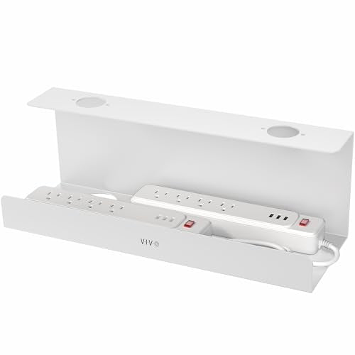 VIVO Under Desk 17 inch Extra Deep Cable Management Tray, Power Strip Holder, Cord Organizer, Wire Tamer for Office and Home, White, DESK-AC16-1CW - color: White, size: Extra Deep