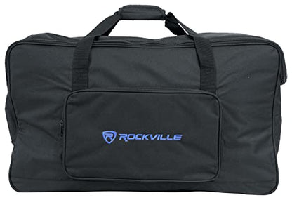Rockville TB12 v2 Rugged Speaker Bag Carry Case Fits Yamaha DXR12 and QSC K12.2 12" Speakers and other Similar Sized PA Systems | Stand Holder Pocket, Interior Straps, Water Resistant, Dual YKK Zippers, Thick Foam Padding, Dual Handles - style: 12 - Inche