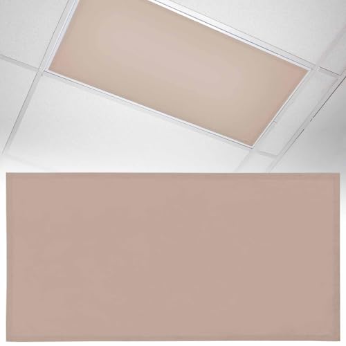 1 Pack Fluorescent Light Cover 4x2 Feet, Brown Lights Filters Drop Fluorescent Lights Shade Panel, Farmhouse Solid Brown Color Modern Art Magnetic Ceiling Light Cover for Classroom Office - color: Brown, size: 1 Piece