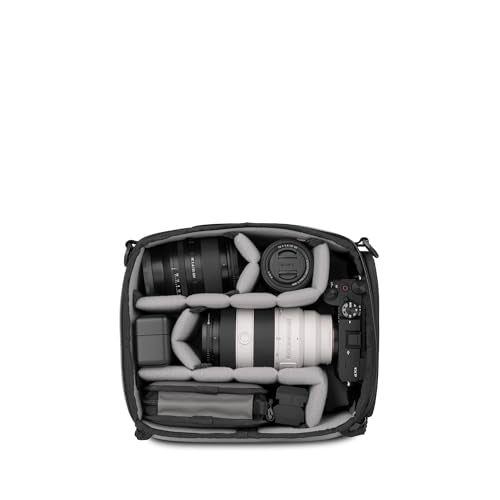 WANDRD All New Essential Camera Cube V2: Weather-Resistant Camera Organizer with Soft Grey Interior, Modular Dividers & Quick Side Access—Fits PRVKE 21L Traveling Bag, Mirrorless Setup, & Accessories - size: Essential V2