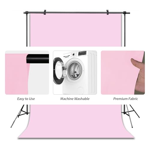 Pink Photography Backdrop Studio Photography Film & Television Portraiture Interview Programs Product Display Home Videos Parties Exhibition Halls Wedding Backdrops 5x7FT - color: Pink, size: 5x7FT
