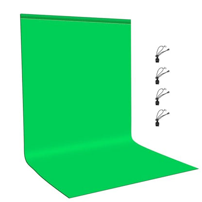 Green Screen Background for Photography, PULUZ Green Screen Sheet 3.3ft×6.6ft Background Kit Cloth Fabric Curtain with 4 Clamps Backdrop for Video Recording, Photoshoot and YouTube