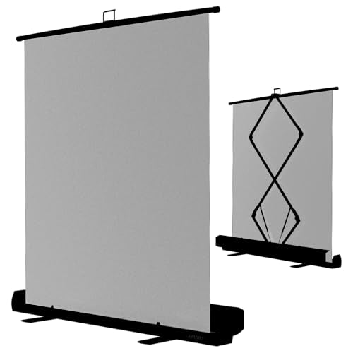 EMART 58x74in Collapsible Grey Backdrop Screen, Retractable Chroma Key Panel for Photo Background Removal, Portable Wrinkle-Resistant Backdrop with Stand for Streaming, Photographic Studio, TikTok - color: Grey, size: 58x74in