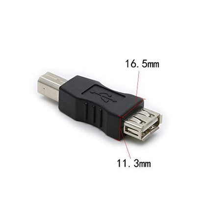 3 Pack USB 2.0 AF/BM Adapter Type A Female to USB B Print Male Adapter Connector Converter Plug