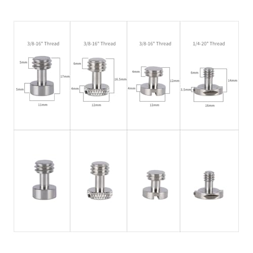 NICEYRIG Camera Accessories Screw Set, 1/4’’-20 & 3/8’’-16 Multi-Size Screws for DSLR Camera Cage, Handle, Cheese Plate [Pack of 24] - 617