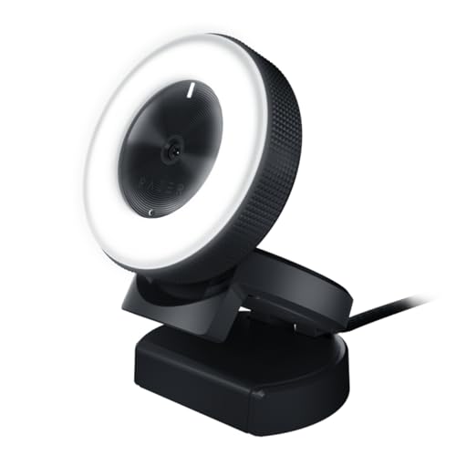 Razer Kiyo 1080p 30 FPS/720 p 60 FPS Streaming Webcam with Adjustable Brightness Ring Light, Built-in Microphone and Advanced Autofocus