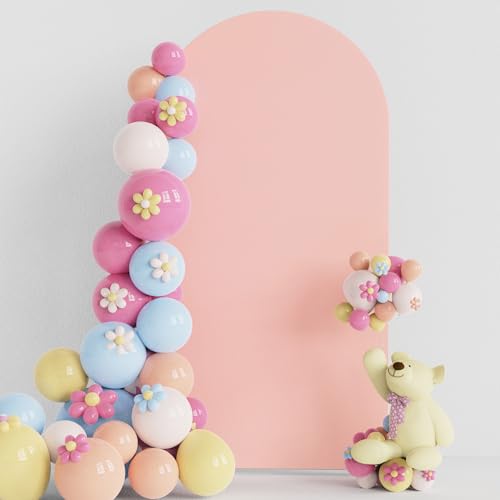 Putros Arch Backdrop Cover, 6.6ft, Arch Covers Stretchy Backdrop, Pale Pink, Spandex Fitted Wedding Arch Cover, Round Top Chiara Backdrop Covers for Birthday Party, Baby Shower Decoration - color: Pale Pink, size: 6.6FT