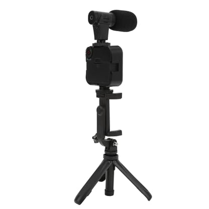Smartphone Vlogging Kit with Fill Light, Tripod, Phone Holder, and Microphone, 5.5-8cm Phone Compatible - Best Kit for Vlog Lighting, Podcast, Content Creator, Youtuber Starter