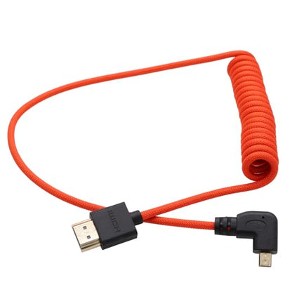 Micro HDMI to HDMI 4K 8K 60p Cable for ATOMOS Ninja V Inferno Canon R6 Mark II R5 C R8 Sony ZVE10 A7C A7R4 A7S2 Panasonic S5 S9 GH4 Camera SmallHD Cine Indie Monitor, Left Angled 50cm