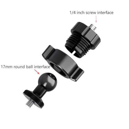 4 Piece 17mm Ball Head Mount Adapters Featuring 1/4 Inch Screw Compatible for Camera and Device Mounting Systems Action Camera Mount (B Model) - color: B model