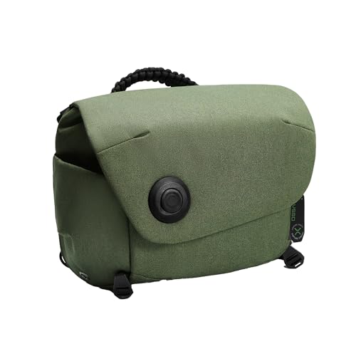 VSGO 6L Casual Crossbody Camera Sling Shoulder Bag - Olive | Quick Access, Customizable Dividers, Waterproof, Adjustable Strap, 3-Point Stablized