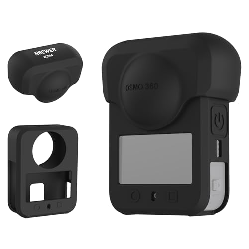NEEWER Silicone Lens Cap & Body Shell Protector Cover Case for Osmo 360, Nonslip Soft Stable Anti Scratch Splash Resistant Portable Protective Sleeve Compatible with DJI OSMO 360 Action Camera, AC044 - style: Lens Cap & Protective Case