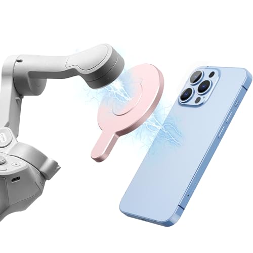 Magnetic Phone Clamp for DJI, Adapter Mount for Gimbal Stabilizer Osmo Mobile 8P 8 7 7P SE 6 5 4, for DJI OM Quick Release Mount Accessories Fit for Magsafe iPhone Android Smartphone - color: Pink