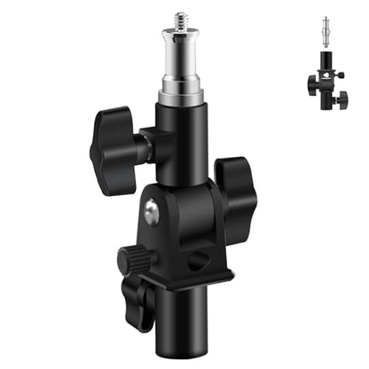 WELLMAKING U-Shape Camera Flash 180°Swivel Mount Bracket with Standard 1/4 to 3/8 inch Metal Male Screw Spigot Stud Compatible for Umbrella Softbox Reflector Holder Stand for Video Light Studio Light - style: U-Shape Mount