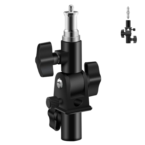 WELLMAKING U-Shape Camera Flash 180°Swivel Mount Bracket with Standard 1/4 to 3/8 inch Metal Male Screw Spigot Stud Compatible for Umbrella Softbox Reflector Holder Stand for Video Light Studio Light - style: U-Shape Mount