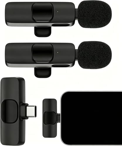 Wireless Lavalier Microphone Usb C, Lapel Bluetooth Mic for Apple iPhone 17 | Lavalier Microfono Inalambrico Para Lav for iPhone 17e 17 16e/15 Pro Max