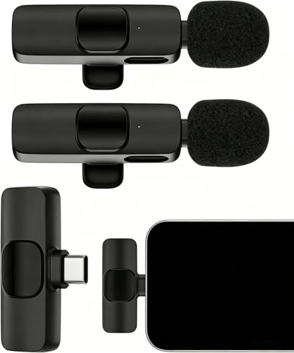 Wireless Lavalier Microphone Usb C, Lapel Bluetooth Mic for Apple iPhone 17 | Lavalier Microfono Inalambrico Para Lav for iPhone 17e 17 16e/15 Pro Max