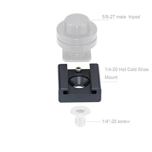 CAMVATE Cold Shoe Mount with 1/4''-20 Hole for Camera Flash Microphone Accessories - 0966 - style: 1Piece,black-2
