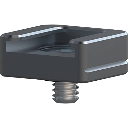 KONDOR BLUE | Cold Shoe Receiver Mount Plate | 1/4”-20 Camera Accessory Cold Shoe Adapter for Microphones, Lights & Monitors, Rubber O-Ring, Ultra-Lightweight | Gray