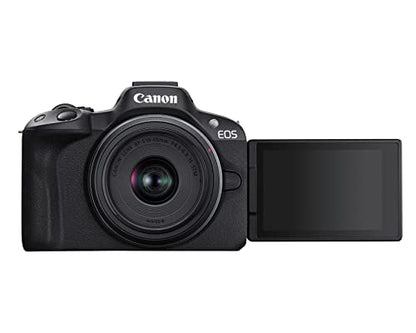 Canon EOS R50 Mirrorless Camera with RF-S18-45mm F4.5-6.3 is STM & RF-S55-210mm F5-7.1 is STM Lenses, 24.2 Megapixel CMOS (APS-C) Sensor, 4K Video, Content Creator Vlogging Camera, RF Mount, Black | Verified Kit Includes Canon Eos R50 Body with Rf-S18-45m