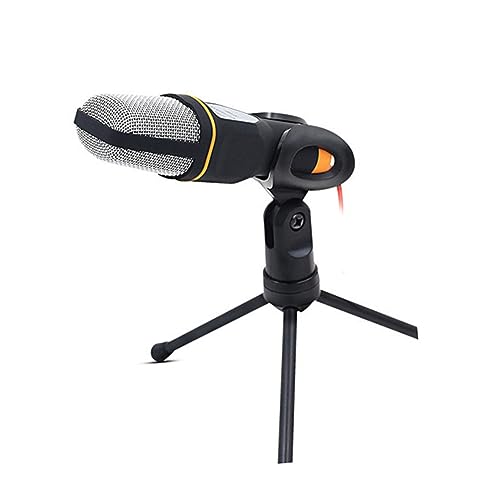 Laptop Microphone Stand Condenser Mic for Pc Holder Clip for Skype MSN Sound Enhancer - color: Black