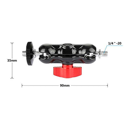 CAMVATE Universal Magic Arm with with Dual Ball Heads(Red,2 Pieces) - 2079