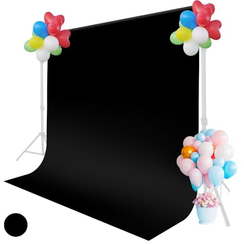 Black Backdrop for Photoshoot, 5x6.5ft Black Photo Backdrop Background, 1.5x2m Collapsible Fabric Backdrop Curtain, Portrait Back Drop Cloth, Content Creator Backdrops for Video Recording - color: Black, size: 5x6.5ft
