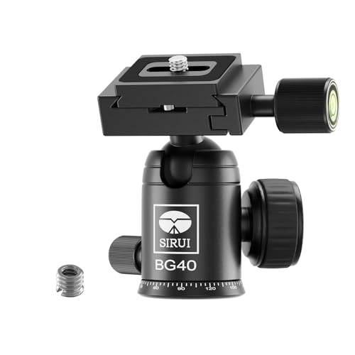 SIRUI Camera Tripod Ball Head, 10KG/22.05lbs Loading Capacity, 360°Panning Base, Aluminum Build Quality, Safety Lock, Universal Mounting Plate for Easy Attachment (BG-40 Ball Head) - color: BG-40