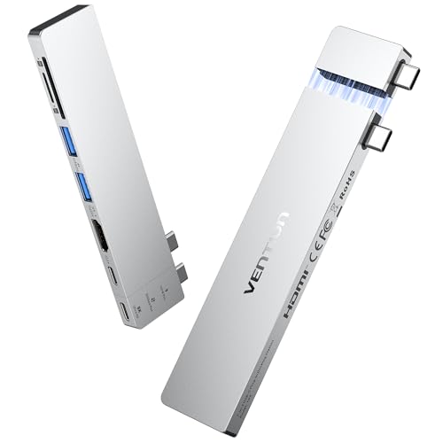 VENTION USB C Hub for MacBook Neo/Air/PRO, 80Gbps Detachable Magnetic 8K USB-C Dock with 4K@240Hz HDMI, 140W MAX PD SD/TF Reader for Laptops/ipad, Charging Multiport Adapter(Silver)