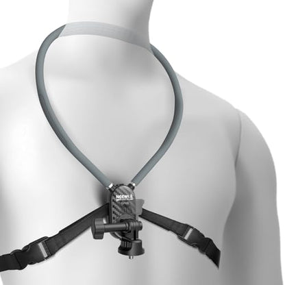 NEEWER Neck Mount Compatible with GoPro DJI Insta 360 Action Cameras, Quick Release Neck Holder with Air Cushion & Adjustable Chest Strap, Accessories Kit for POV Vlogging Video Recording, GP49 - style: GP49