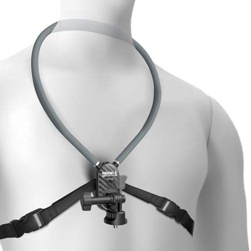 NEEWER Neck Mount Compatible with GoPro DJI Insta 360 Action Cameras, Quick Release Neck Holder with Air Cushion & Adjustable Chest Strap, Accessories Kit for POV Vlogging Video Recording, GP49 - style: GP49