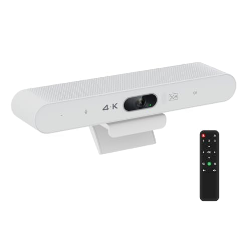 TOALLIN 4K All-in-One Conference Webcam with Mic and Speaker, AI Auto-Framing & Speaker-Tracking, USB Video Bar, Video Conference Camera for Online Meetings, Video Calls