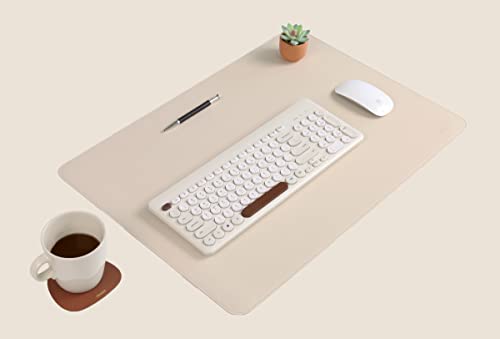 Dual-Sided Leather Desk Pad,Blotter for Laptop Computer,Mouse Pad,Writing,Drawing,Arts and Craft Mat (17"x24", Beige/Brown) - color: Beige/Brown, size: 17"x24"