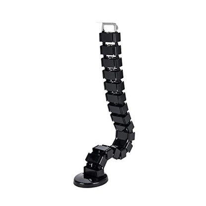 Vertebrae Cable Management Spine, Quad Entry Organizer for Height Adjustable Desk, Black
