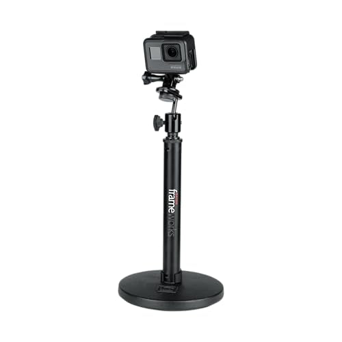 Gator Frameworks Camera Mount Mic Stand Adapter with Ball-and-Socket Head Fits Standard 1/4-20 Camera Threads (GFW-MIC-CAMERA-MT)