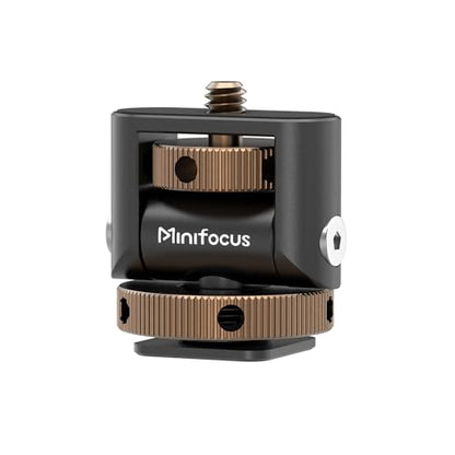 Camera Monitor Mount with Cold Shoe, 360° Swivel 120° Tilt Mount Holder, Aluminum 1/4" Mini Ball Head Cold Shoe Adapter with 1/4"-20 Thread for Small Field Monitor, Camera/Phone Cage, LED Video Light - style: S1112