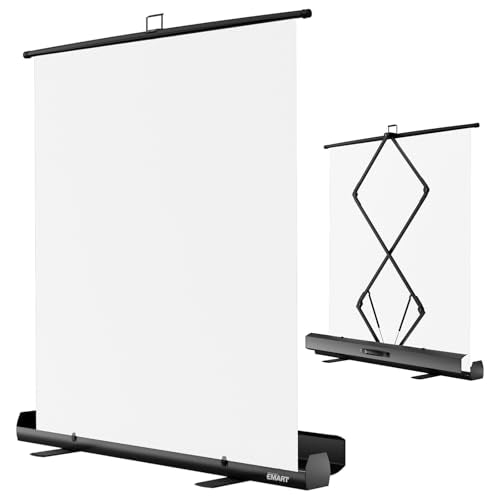 EMART 58x74in Collapsible White Backdrop Screen, Retractable Chroma Key Panel for Photo Background Removal, Portable Wrinkle-Resistant Backdrop with Stand for Streaming, Photographic Studio, TikTok - color: White, size: 58x74in