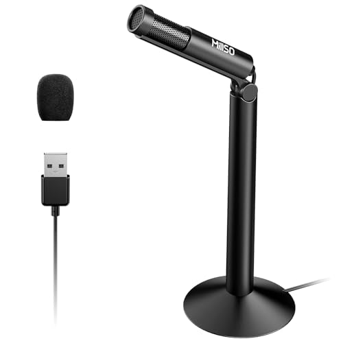 MillSO USB PC Microphone with Adjustable Stand Plug & Play Omnidirectional External Mini USB Microphone for Computer, Laptop, YouTube, Meeting, Recording, Podcasting, Gaming - 1.2M/4FT - color: Stand