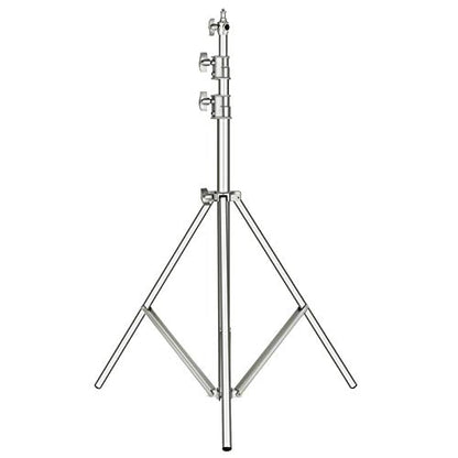 NEEWER 118"/3m Stainless Steel Light Stand, Spring Cushioned Heavy Duty Photography Tripod with 1/4" to 3/8" Universal Screw Adapter for Strobe, LED Video Light, Ringlight, Monolight, Softbox - style: ST-300SS