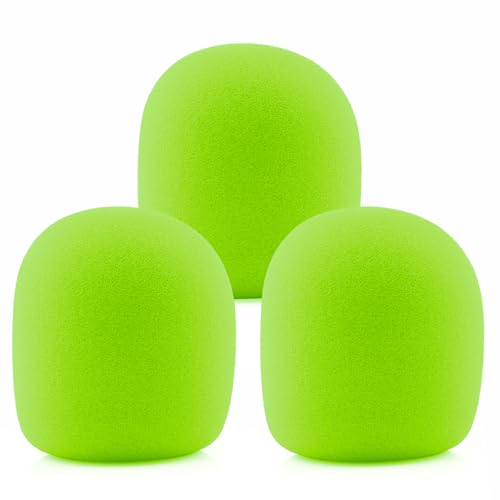 LEFXMOPHY SM58 Pop Filter，Mic Foam Replacement for Shure SM58 Vocal Microphone Windscreen, Green Noise-cancellation Windsock Cover 3-pack - color: GREEN