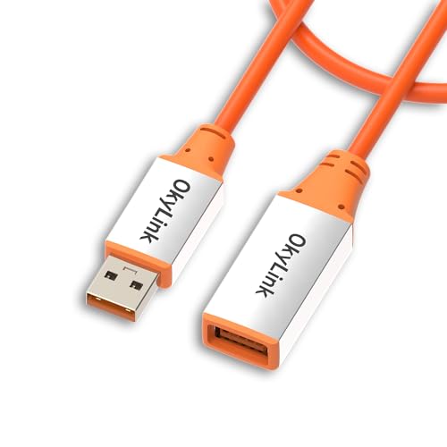OkyLink Active USB 3.2 Gen 2 Extension Cable 10Gbps, 1.5ft | 0.5m,Male to Female, Built-in Signal Repeater, for External SSD & High-Speed Desktop Connections - color: USB3.2(10Gbps), size: 1.5ft (0.5m)