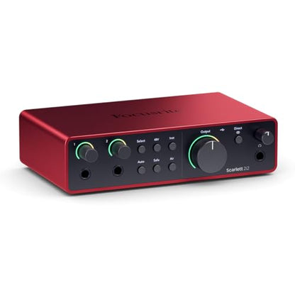 Focusrite Scarlett 2i2 Studio 4th Gen USB Audio Interface Bundle for the Songwriter with Condenser Microphone and Headphones for Recording, Streaming, and Podcasting - style: 2i2 Studio
