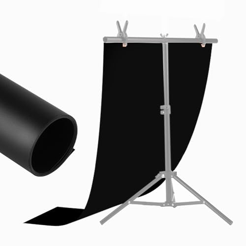 Meking 15.75x35.43 Inch PVC Backdrop, Matte & Reflective Black PVC Background Vinyl Backdrops Product Photography Backdrop for Jewelry,Cosmetic,Makeup and Other Small Product Tabletop Photography - color: 15.7x35.4in BLACK