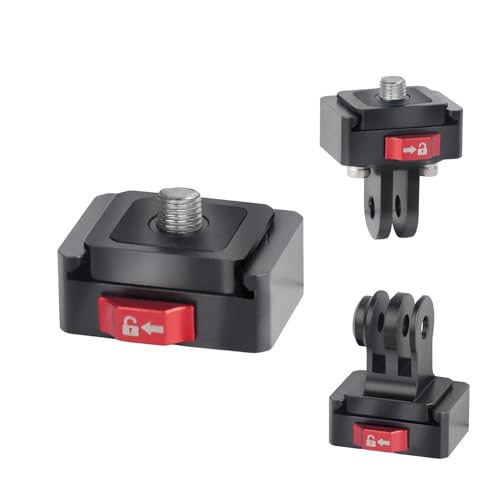 Quick Release Plate Mount Adapter,Easy Setup with 1/4" Screw Tripod Mount Adapter for Go Pro/DJI/Insta360/Sony ZV-1F/Canon G7X Mark III for Tripod/Monopod/Slider (MR63016) - style: MR63016
