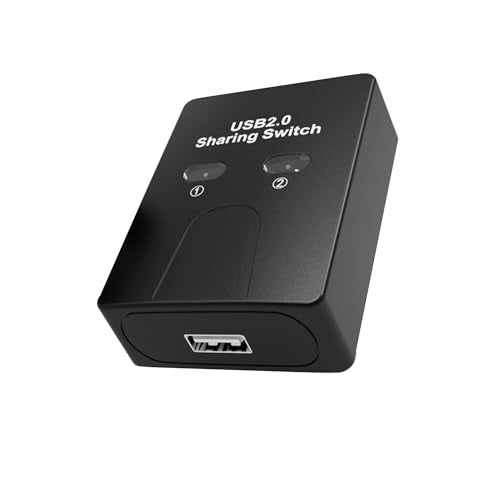 USB2.0 Print Sharer Adapter 2 in 1 Out 2-Port USB B Printer Sharer Switcher for Laptops,Desktop Computers,Printers etc
